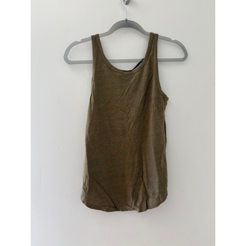 Chaser Sage Green Slub Knit Tank Top Deep Scoop Back CW7243 Size Small NEW